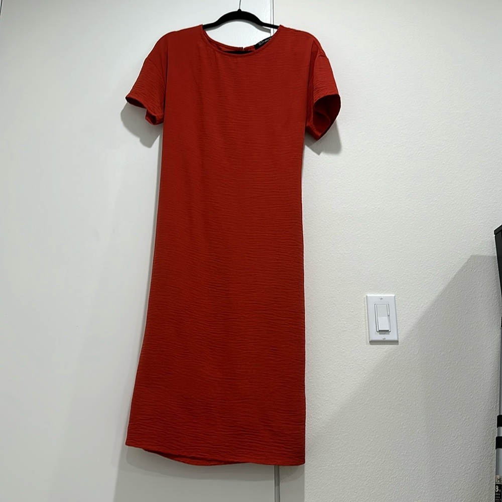 Orange shirt dress